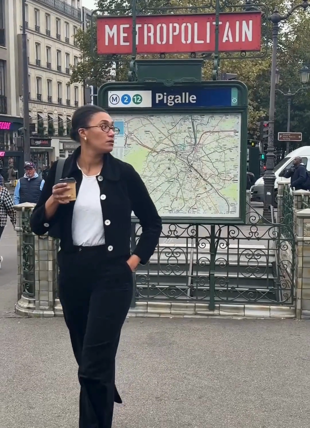 PANTALON PINCE FEMME NOIR