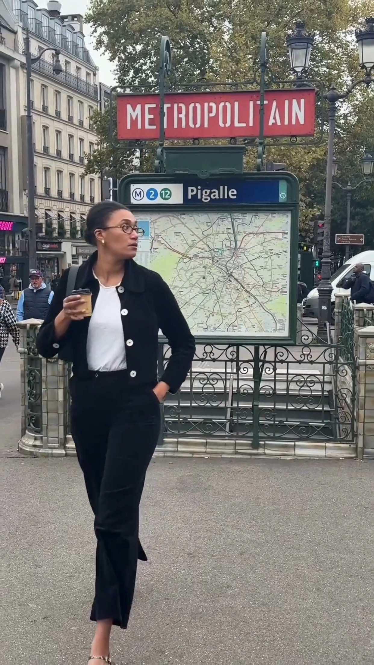 PANTALON PINCE FEMME NOIR