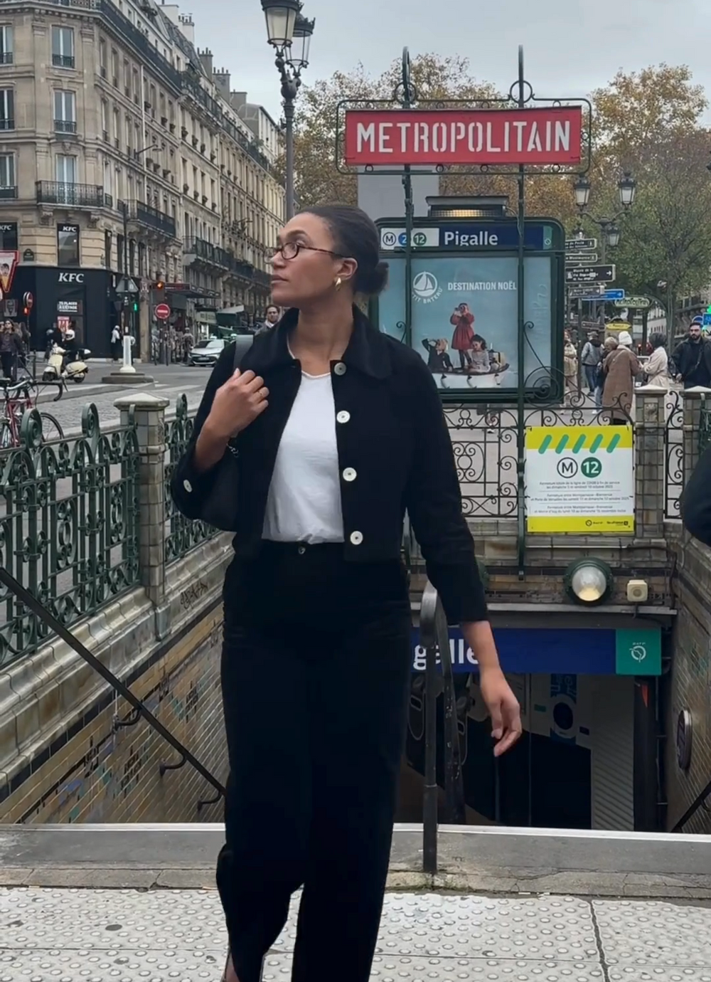 PANTALON PINCE FEMME NOIR