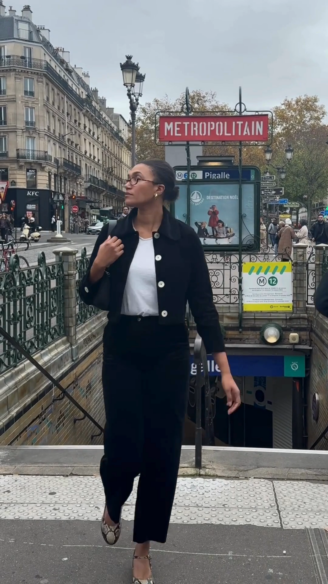 PANTALON PINCE FEMME NOIR