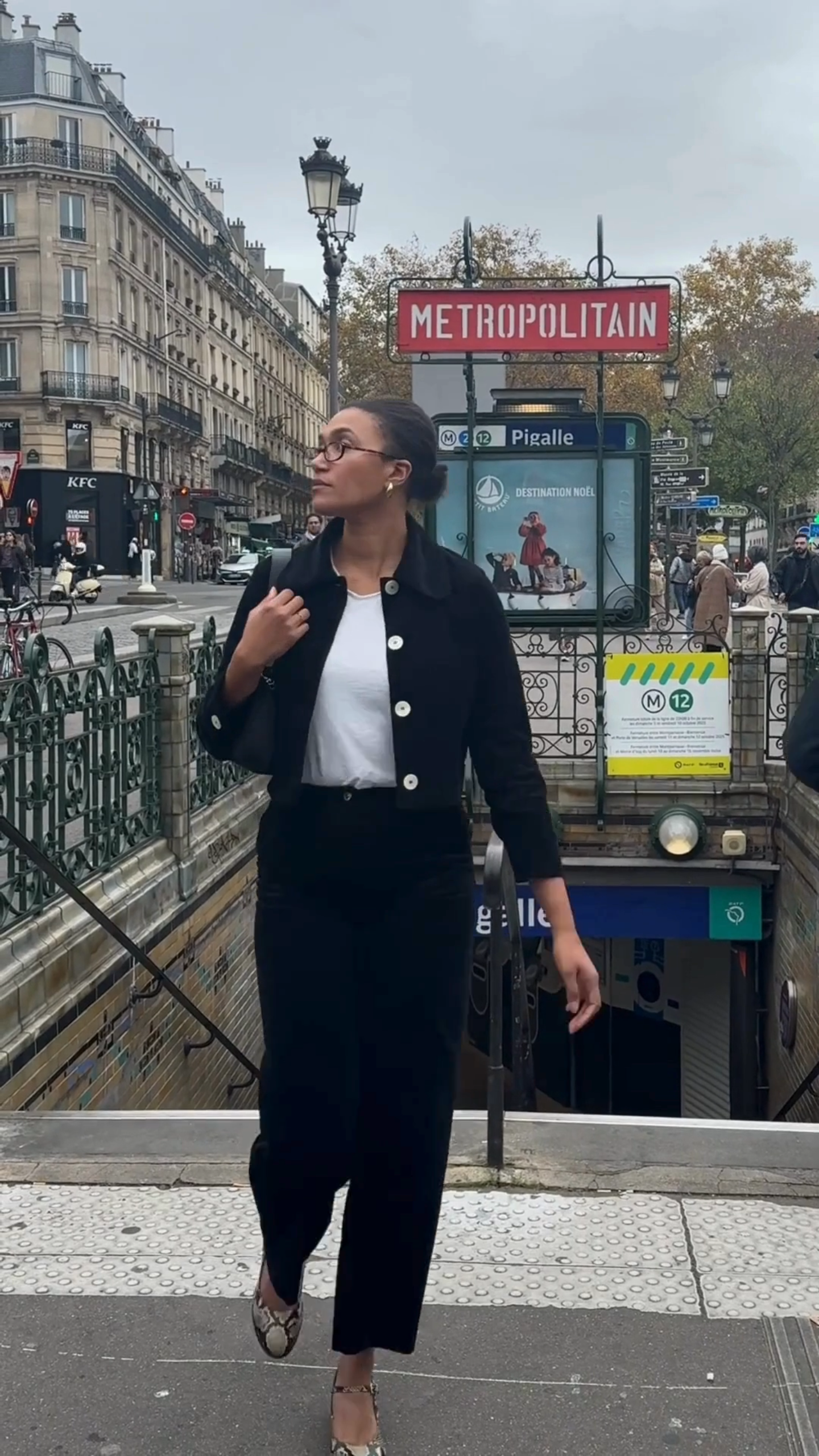 PANTALON PINCE FEMME NOIR