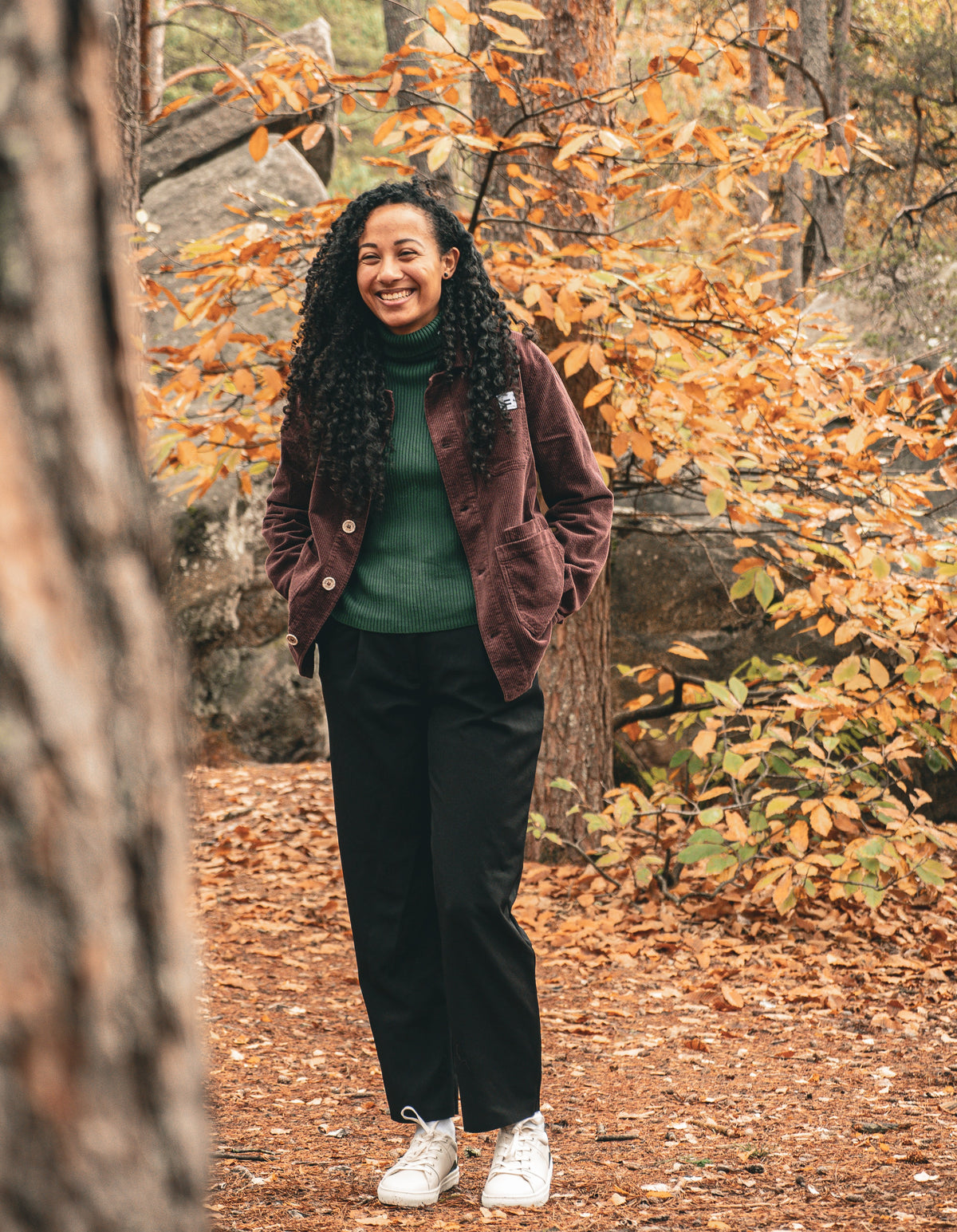 VESTE WORKER CÔTELÉ CHOCOLAT