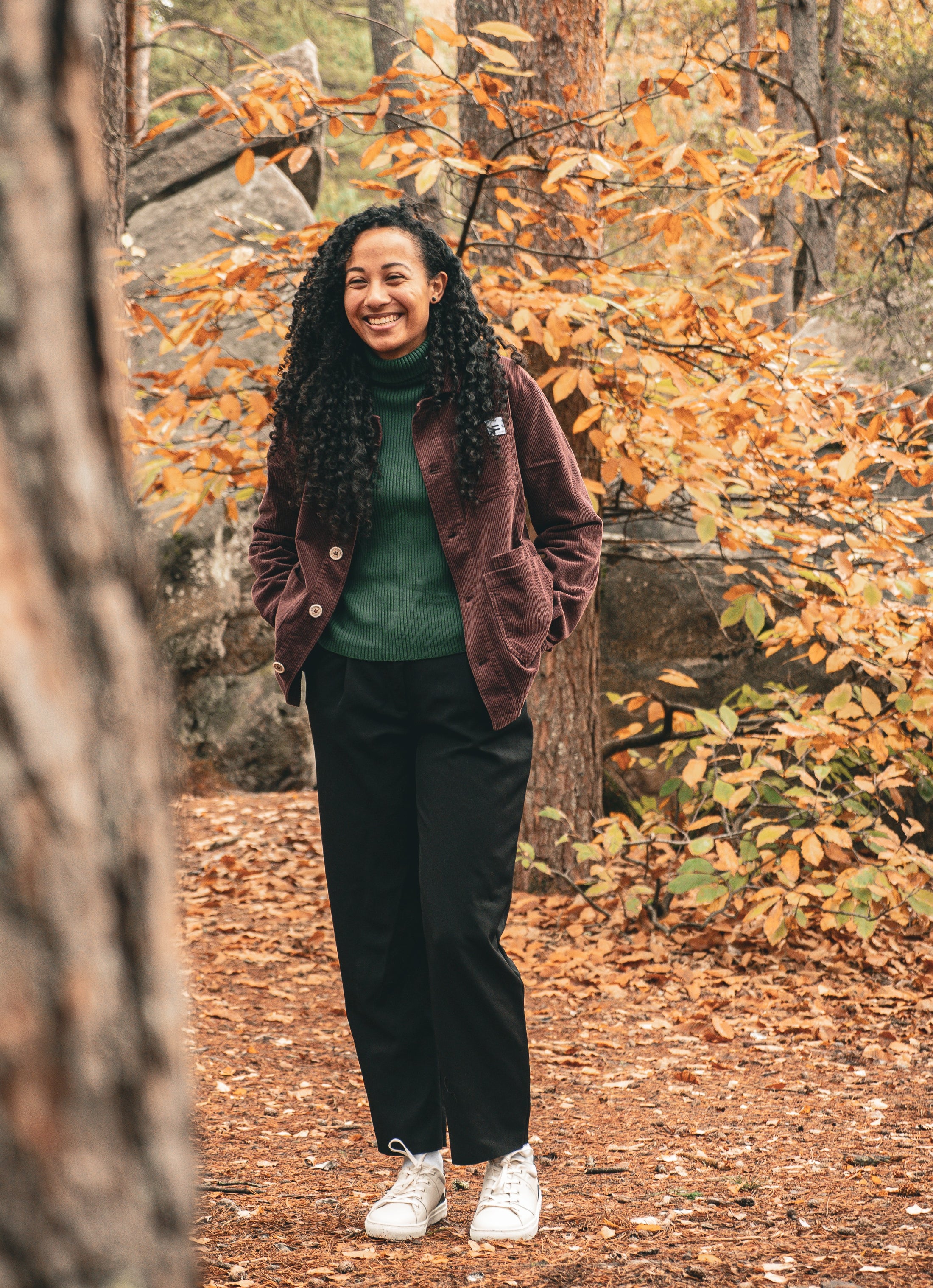 VESTE WORKER CÔTELÉ CHOCOLAT