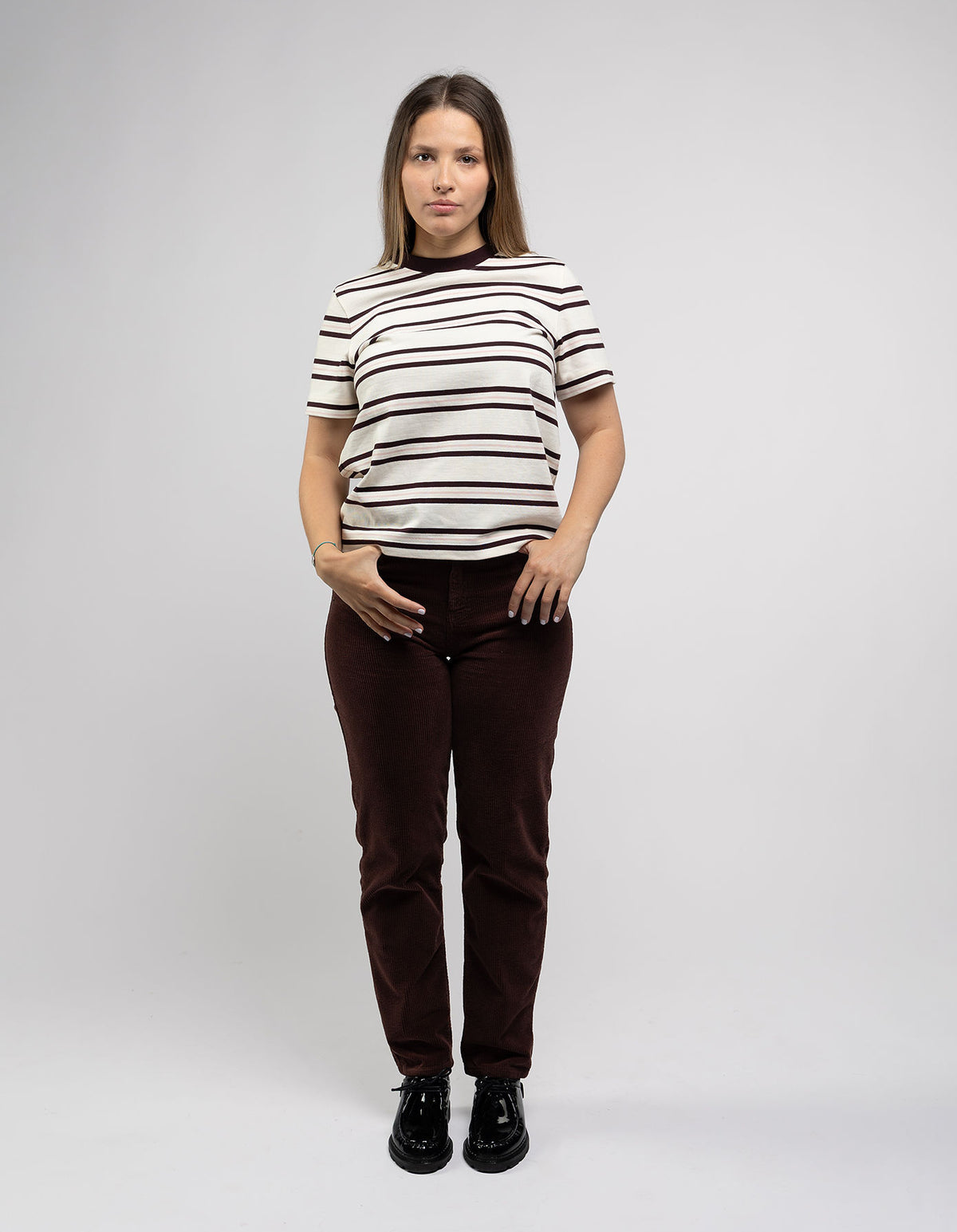 PANTALON DROIT FEMME CHOCOLAT