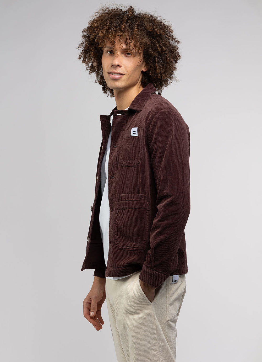 VESTE WORKER CÔTELÉ CHOCOLAT