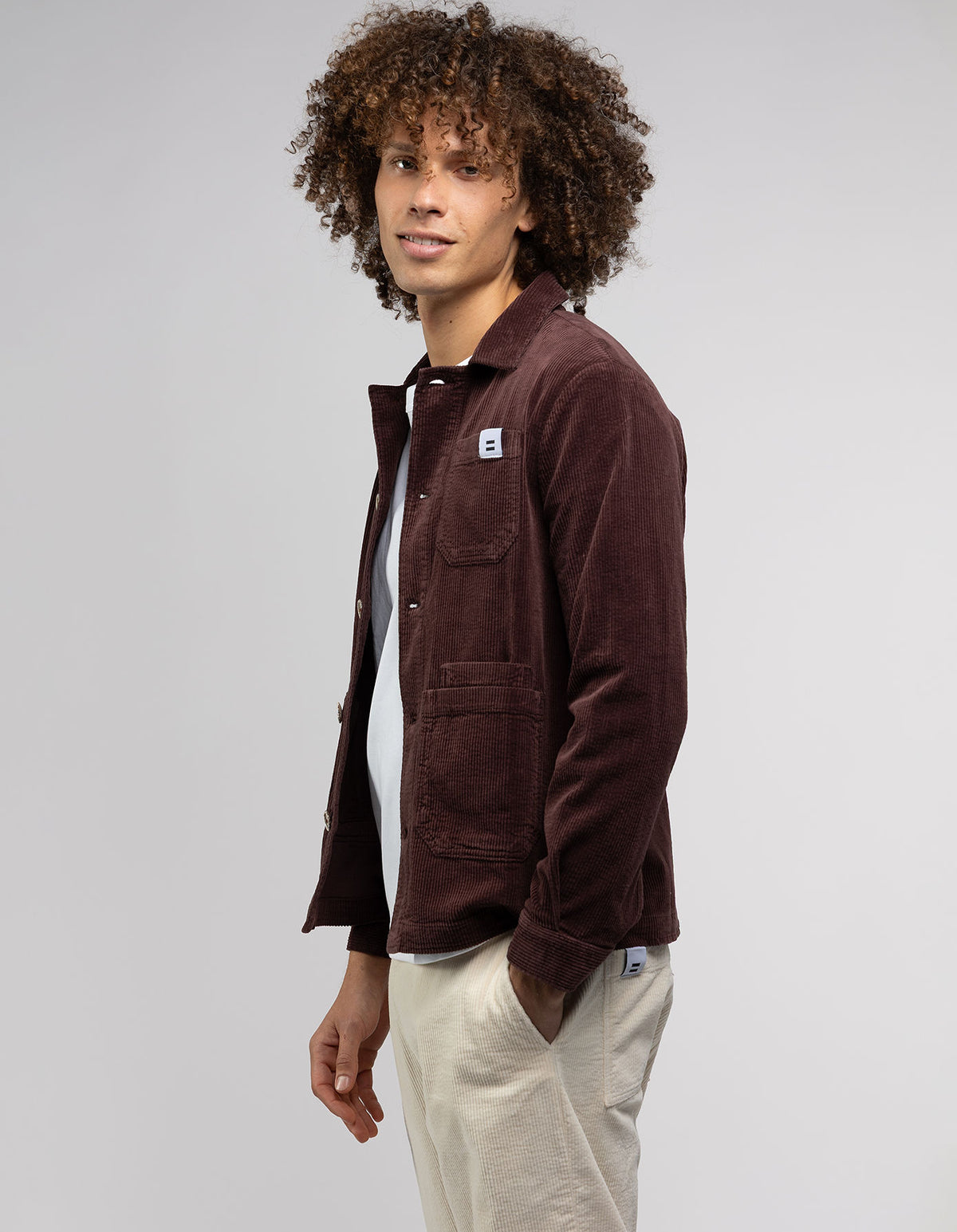 VESTE WORKER CÔTELÉ CHOCOLAT