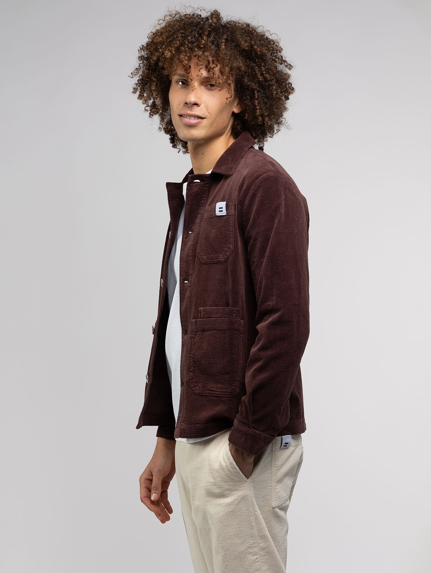 VESTE WORKER CÔTELÉ CHOCOLAT