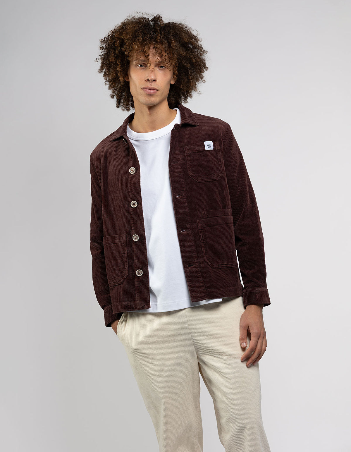 VESTE WORKER CÔTELÉ CHOCOLAT