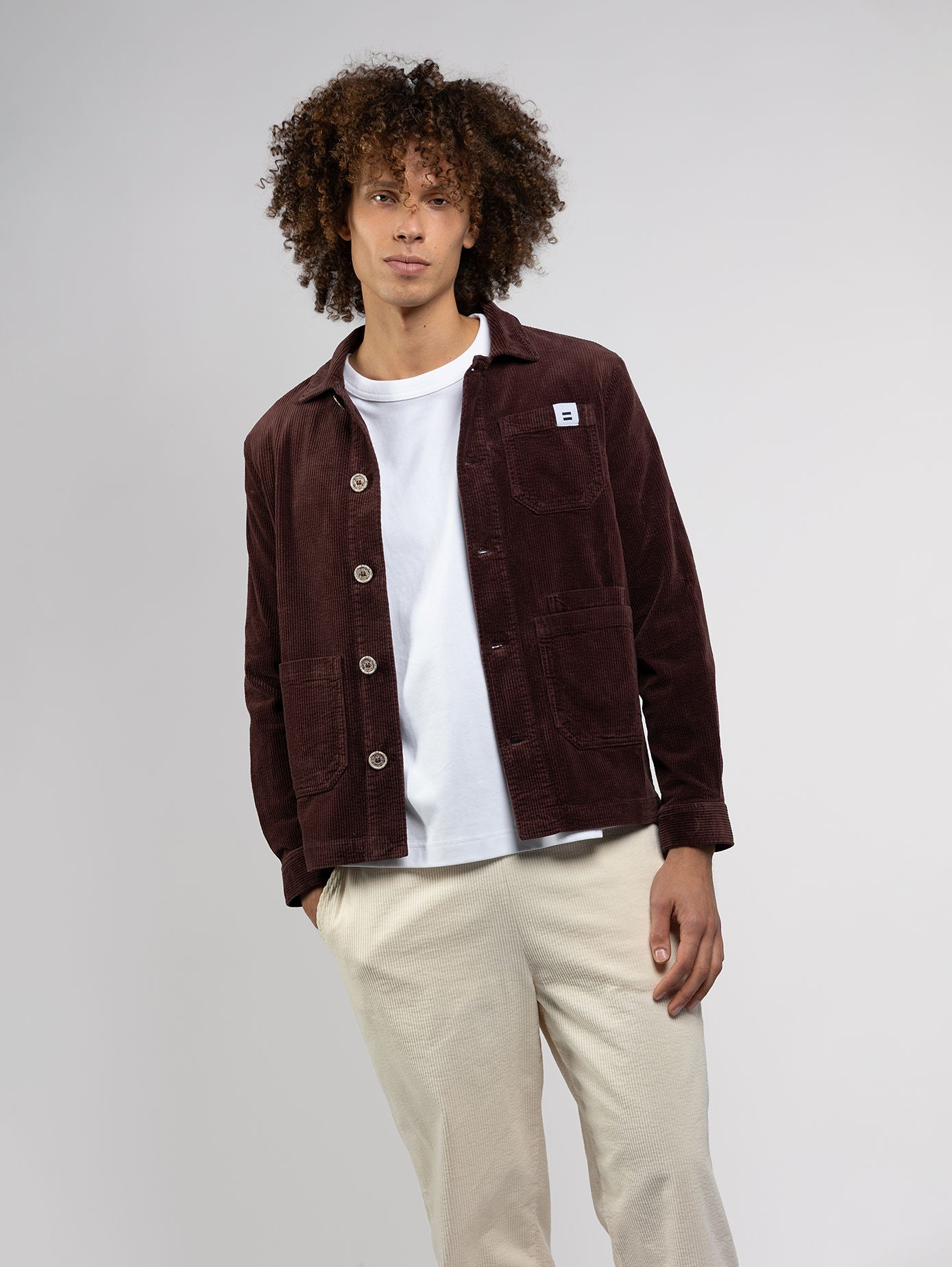 VESTE WORKER CÔTELÉ CHOCOLAT