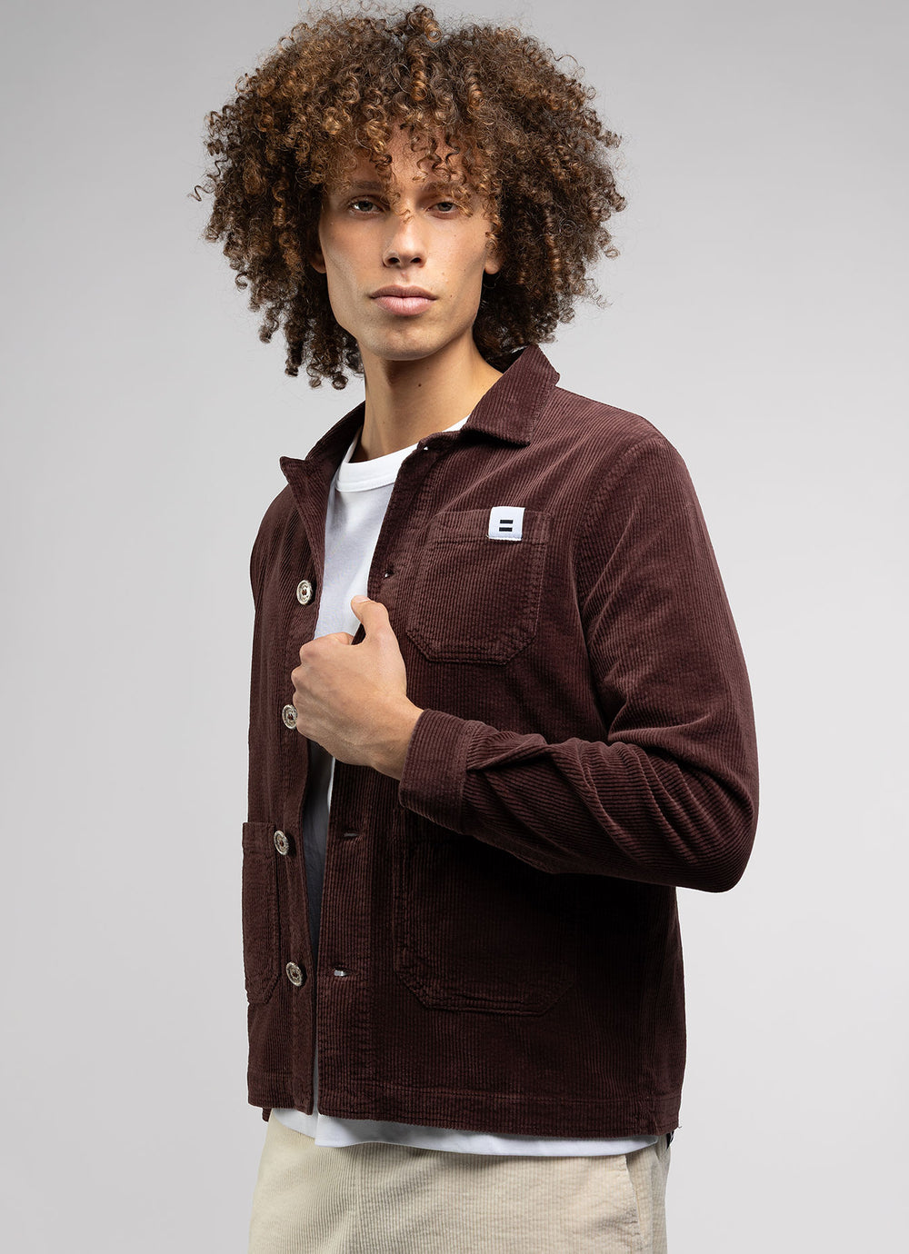 VESTE WORKER CÔTELÉ CHOCOLAT