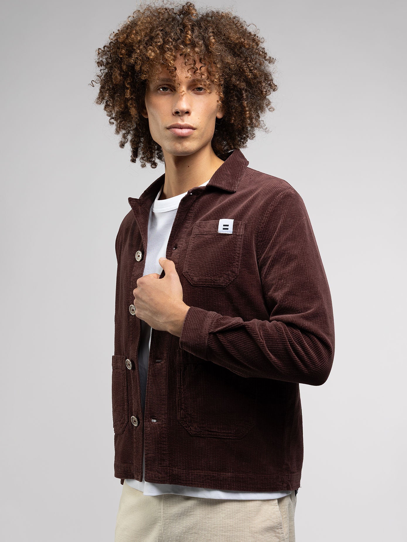 VESTE WORKER CÔTELÉ CHOCOLAT