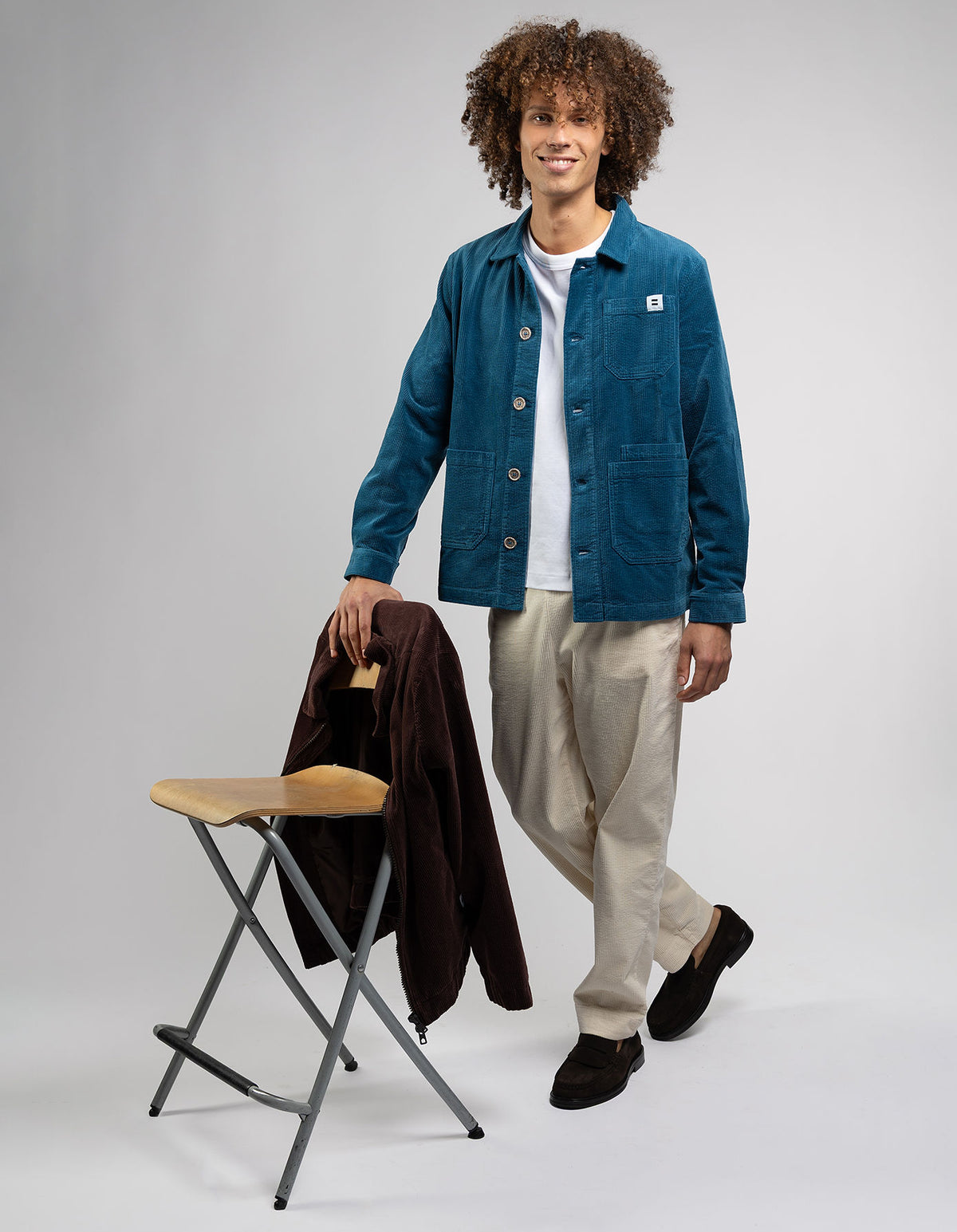 VESTE WORKER CÔTELÉ PÉTROLE