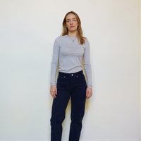 PANTALON DROIT FEMME NAVY