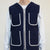 VESTE SANS MANCHE NAVY BORDS BLANCS - TAILLE M