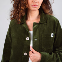 VESTE CÔTELÉ VERT OLIVE
