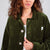VESTE WORKER CÔTELÉ VERT OLIVE