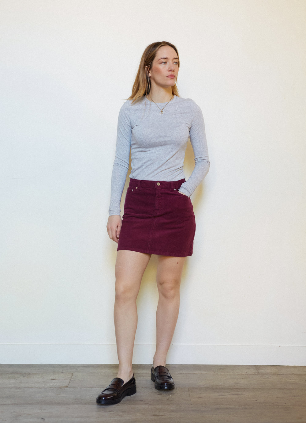 MINI JUPE PRUNE - 36