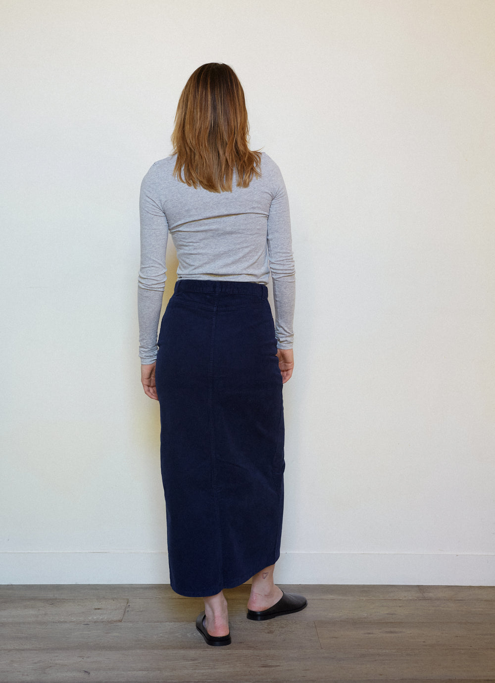 JUPE FENDUE NAVY