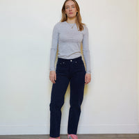 PANTALON DROIT FEMME NAVY
