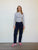 PANTALON DROIT FEMME NAVY