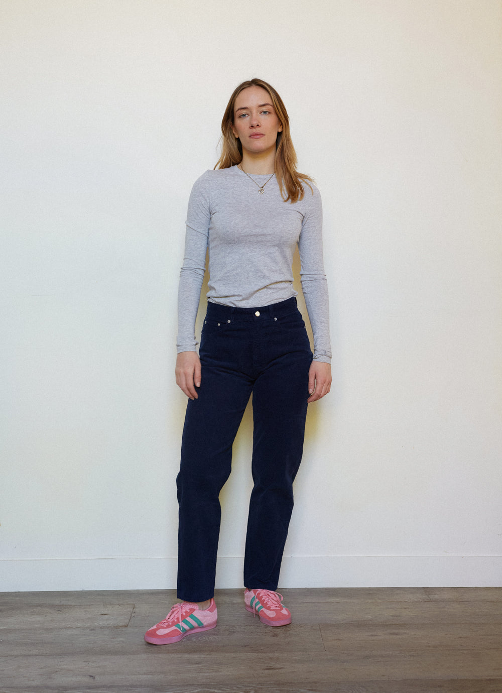 PANTALON DROIT FEMME NAVY