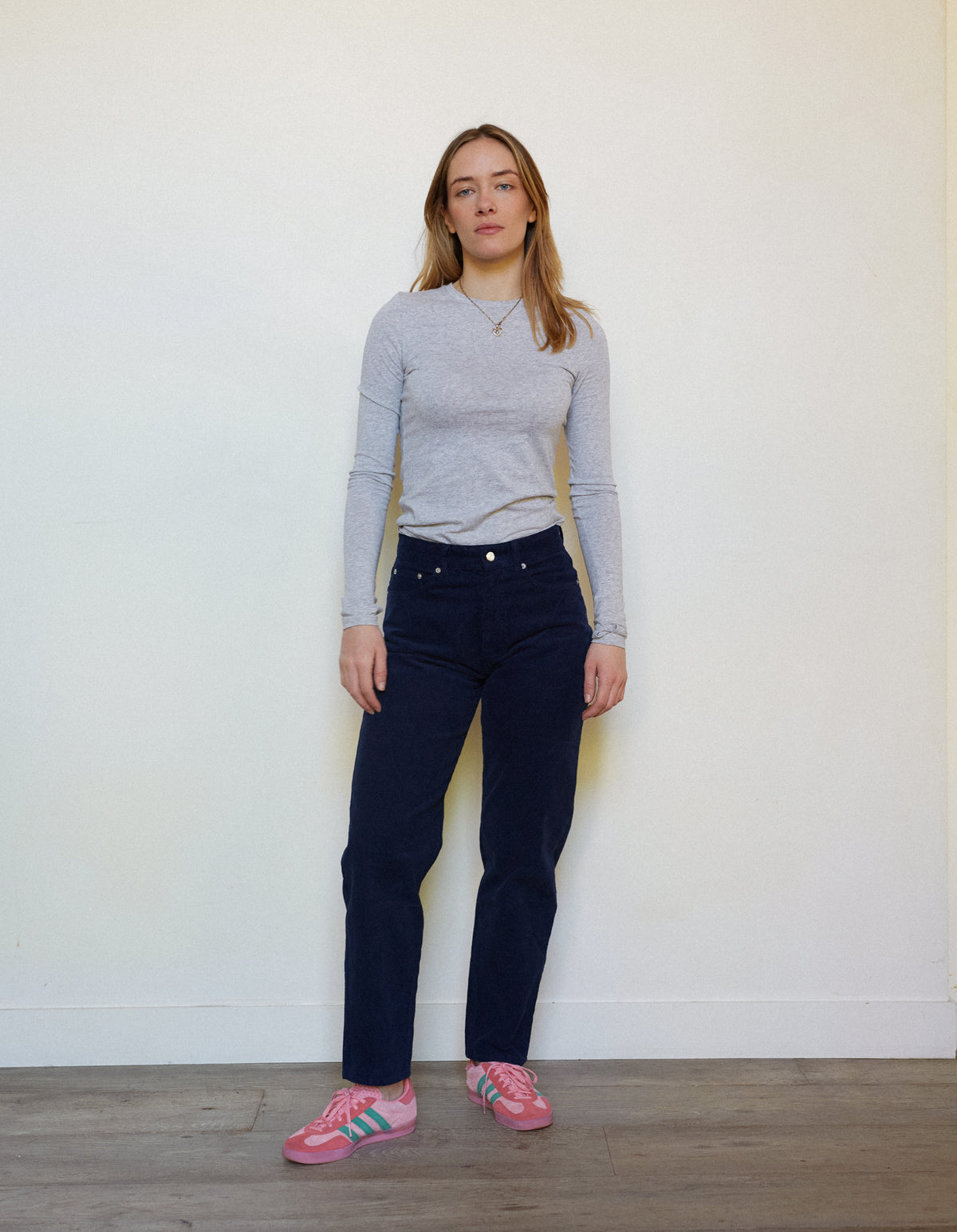 PANTALON DROIT FEMME NAVY