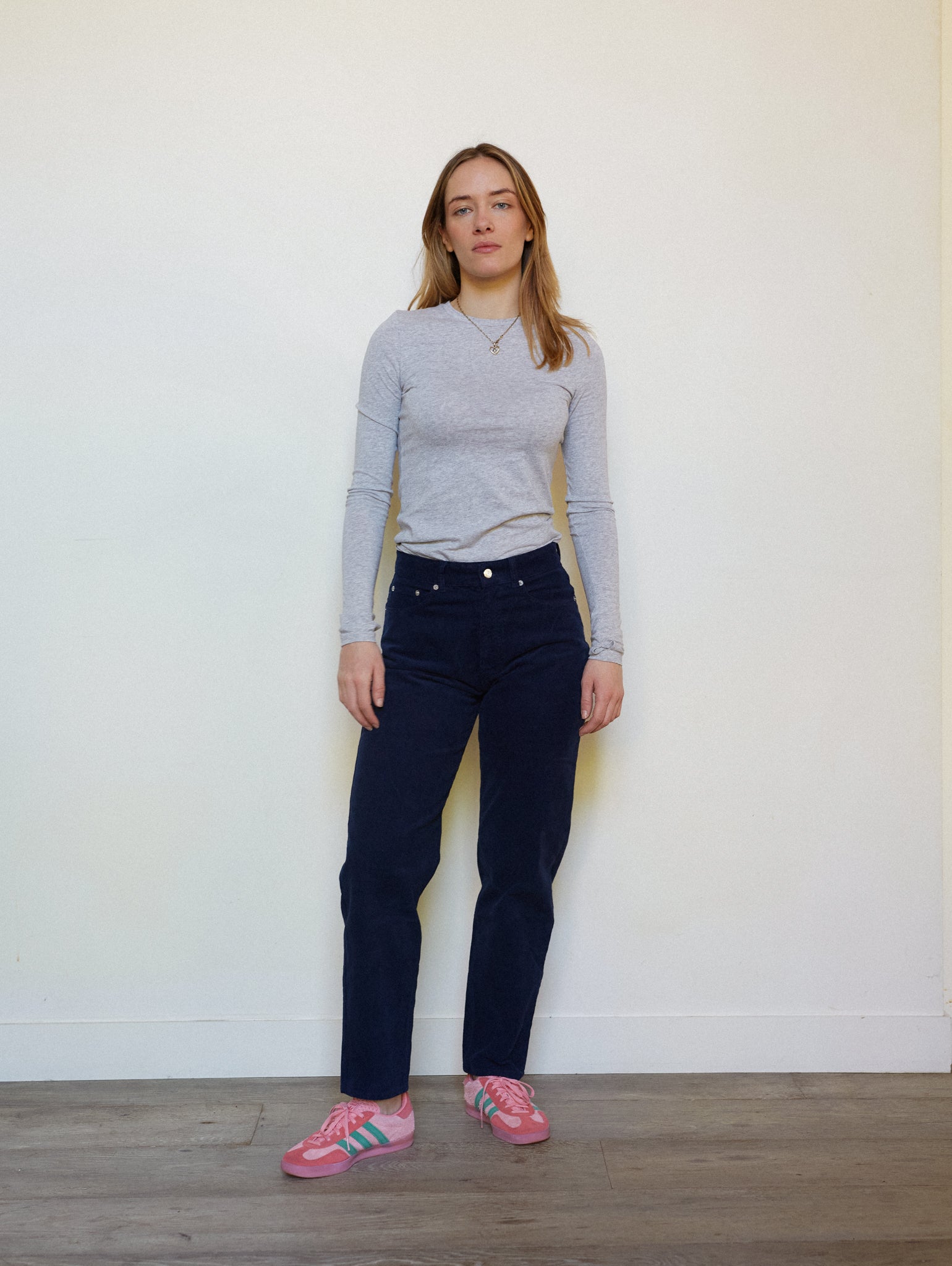 PANTALON DROIT FEMME NAVY
