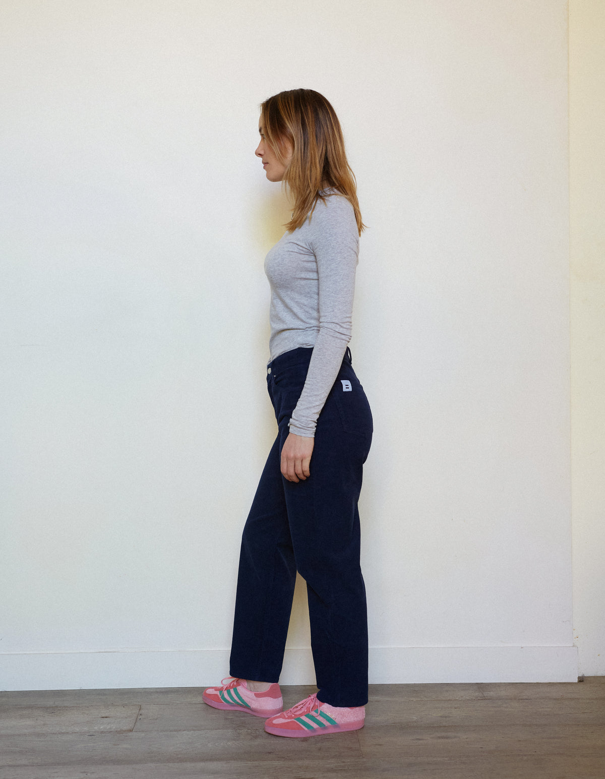 PANTALON DROIT FEMME NAVY
