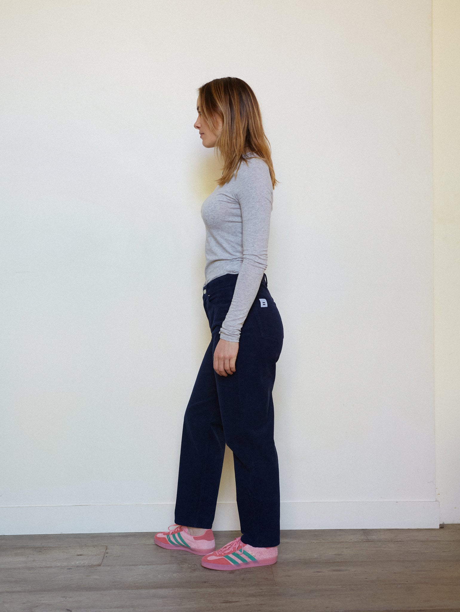 PANTALON DROIT FEMME NAVY
