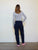 PANTALON DROIT FEMME NAVY