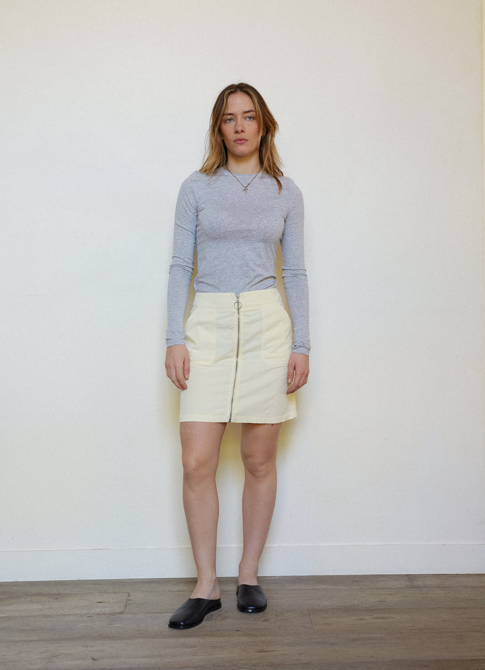 JUPE BLANCHE ZIP- TAILLE 36