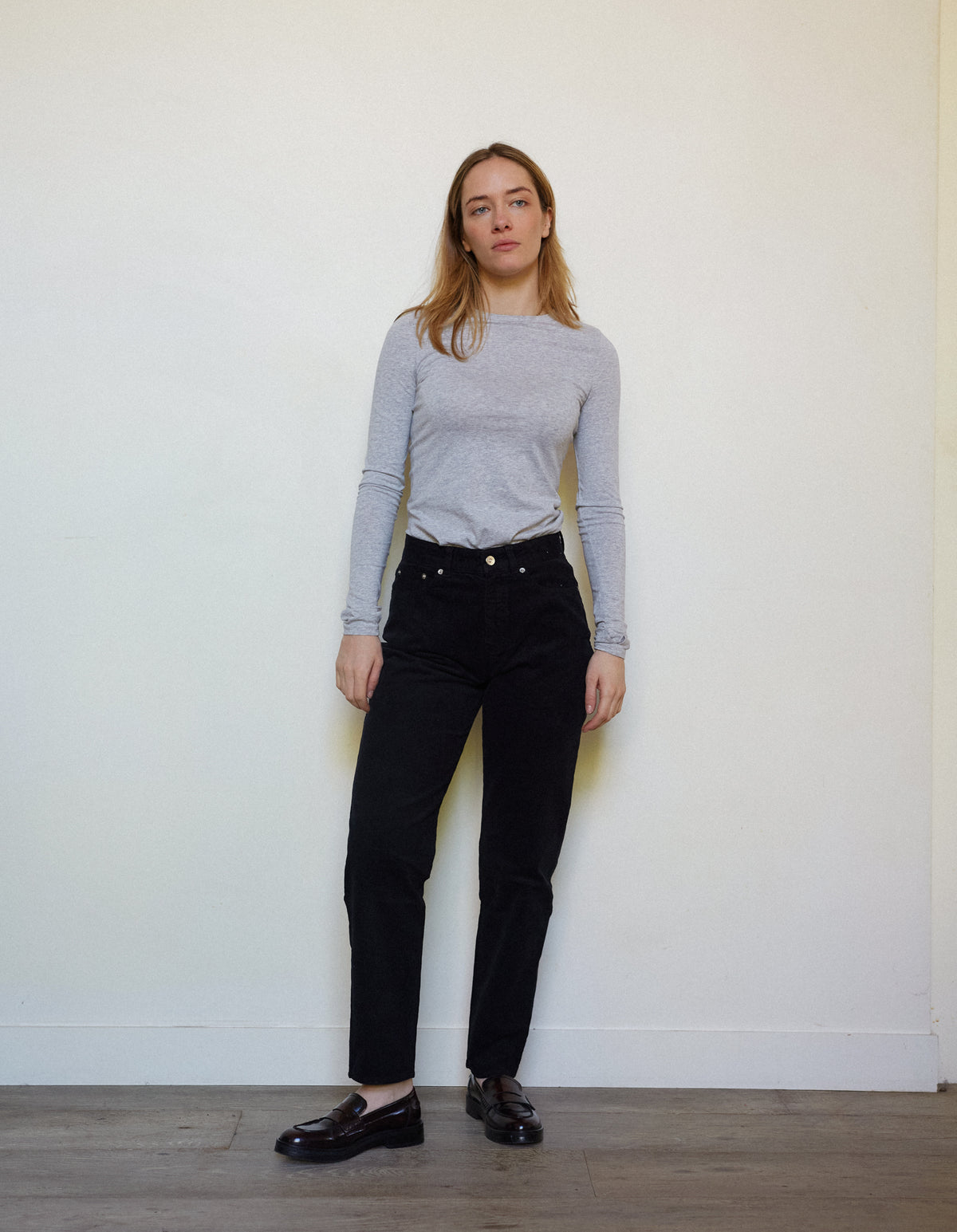 PANTALON DROIT FEMME NOIR