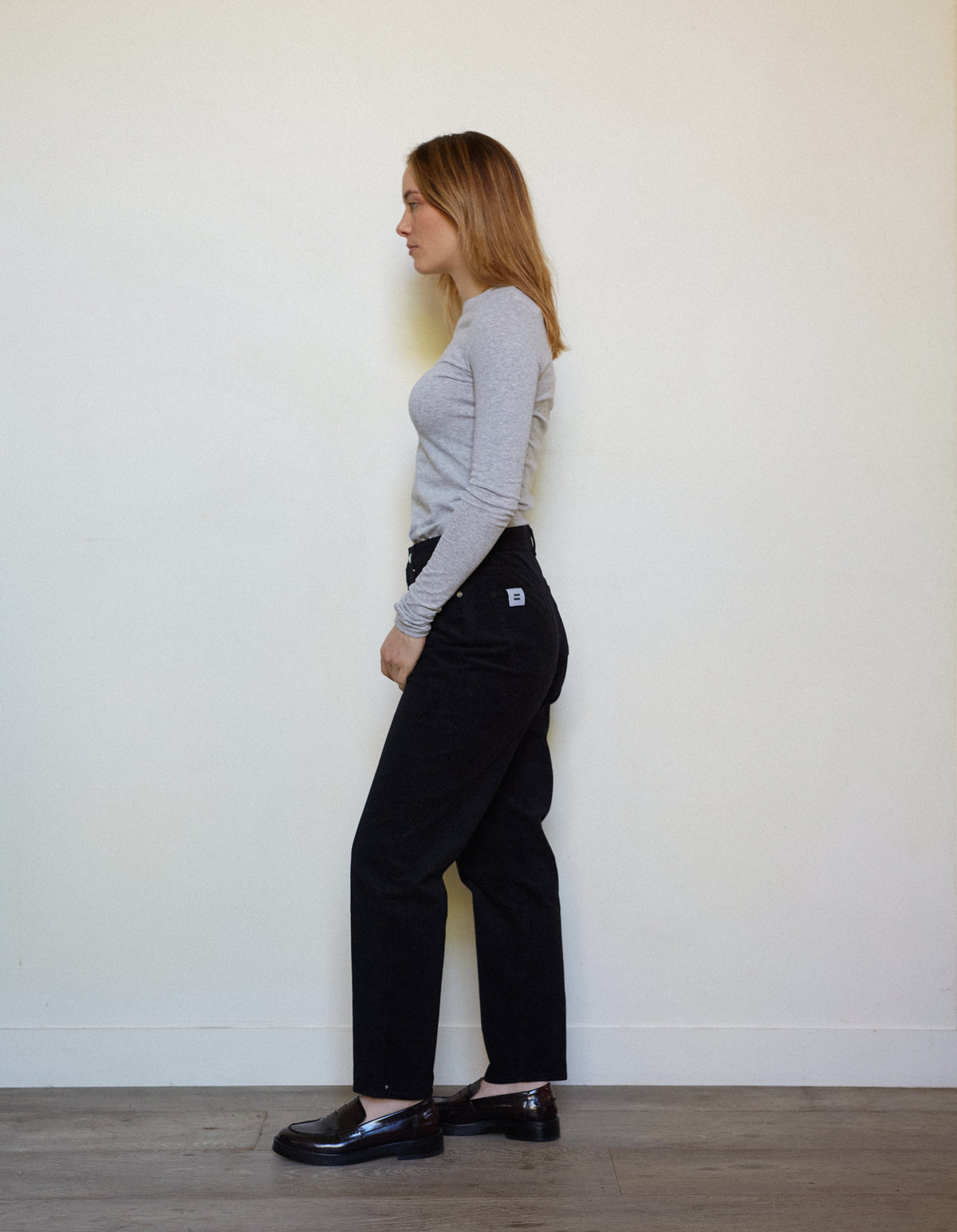 PANTALON DROIT FEMME NOIR