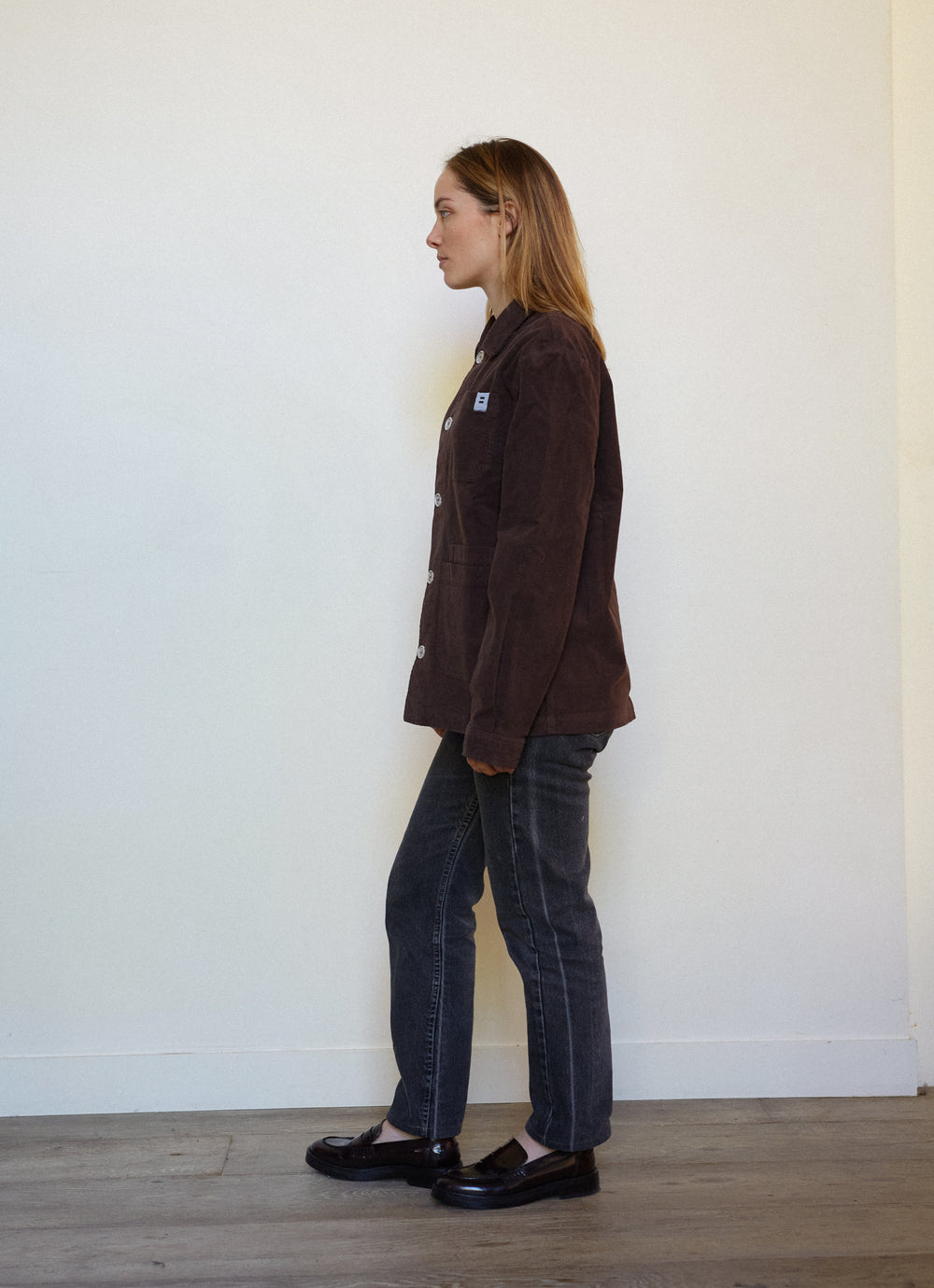VESTE CÔTELÉ CHOCOLAT - TAILLE M