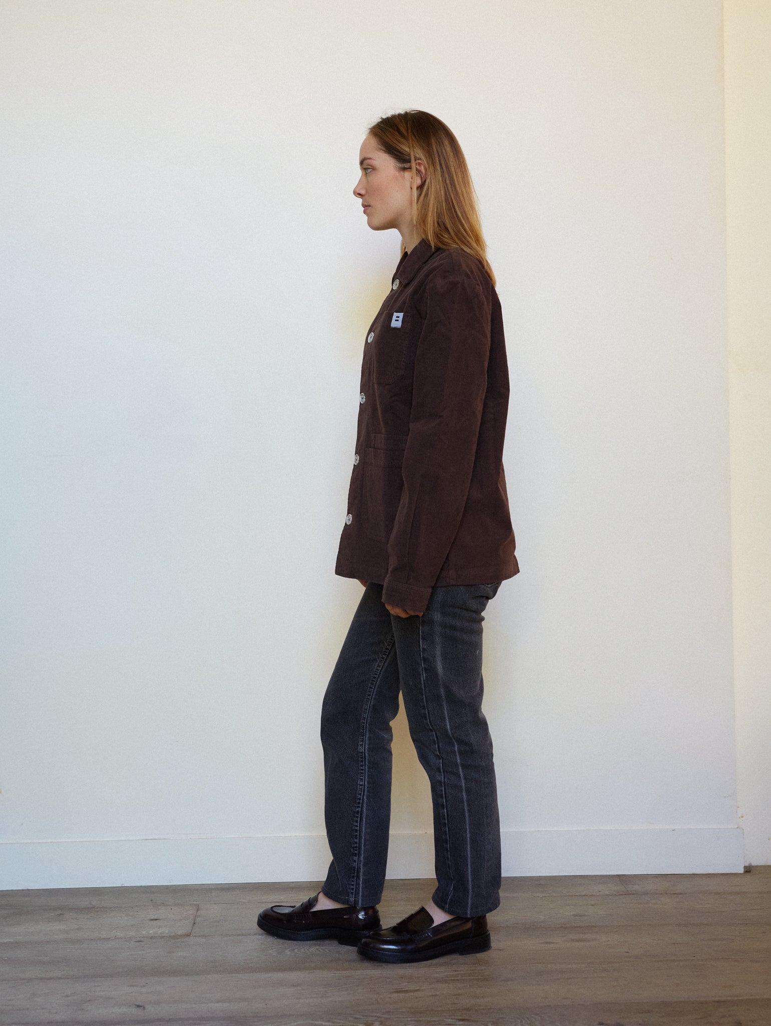 VESTE CÔTELÉ CHOCOLAT - TAILLE M