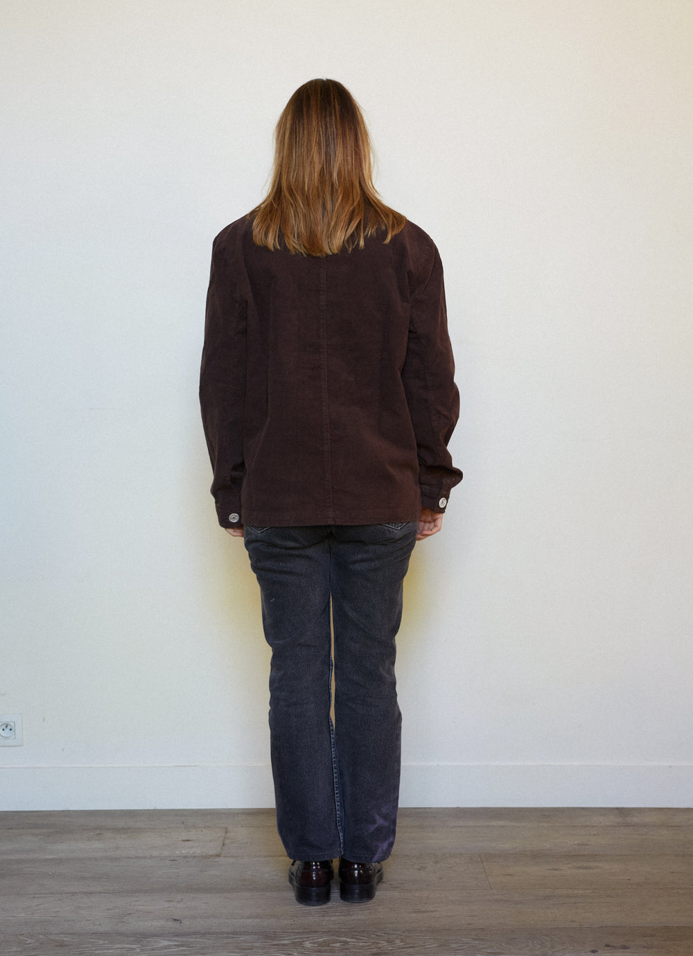 VESTE CÔTELÉ CHOCOLAT - TAILLE M