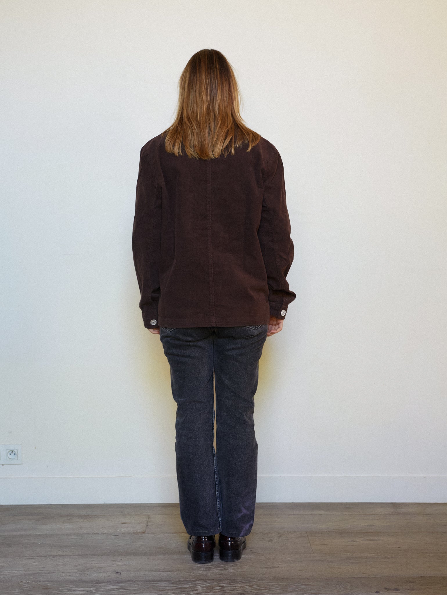 VESTE CÔTELÉ CHOCOLAT - TAILLE M