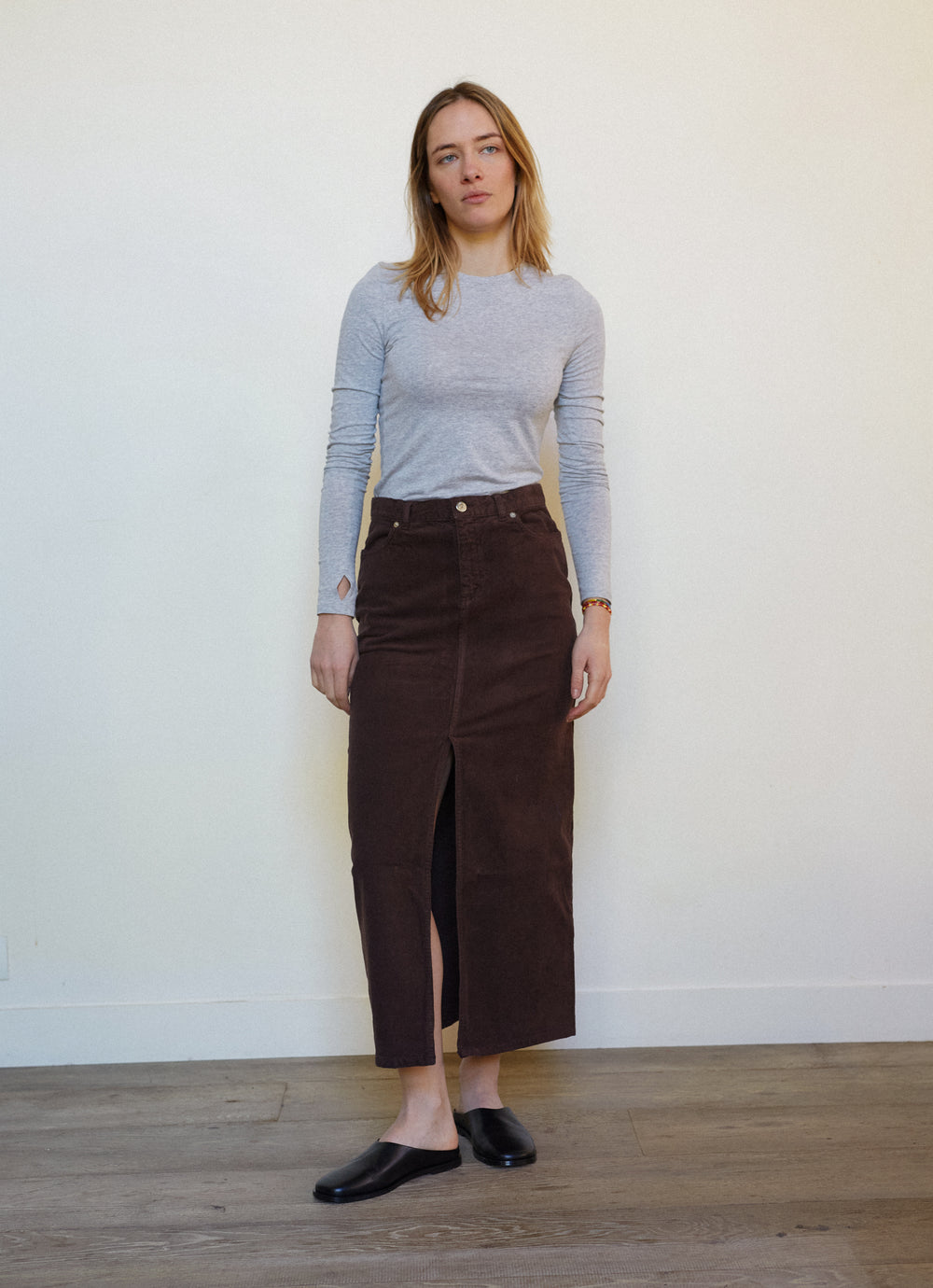 JUPE FENDUE CHOCO 36