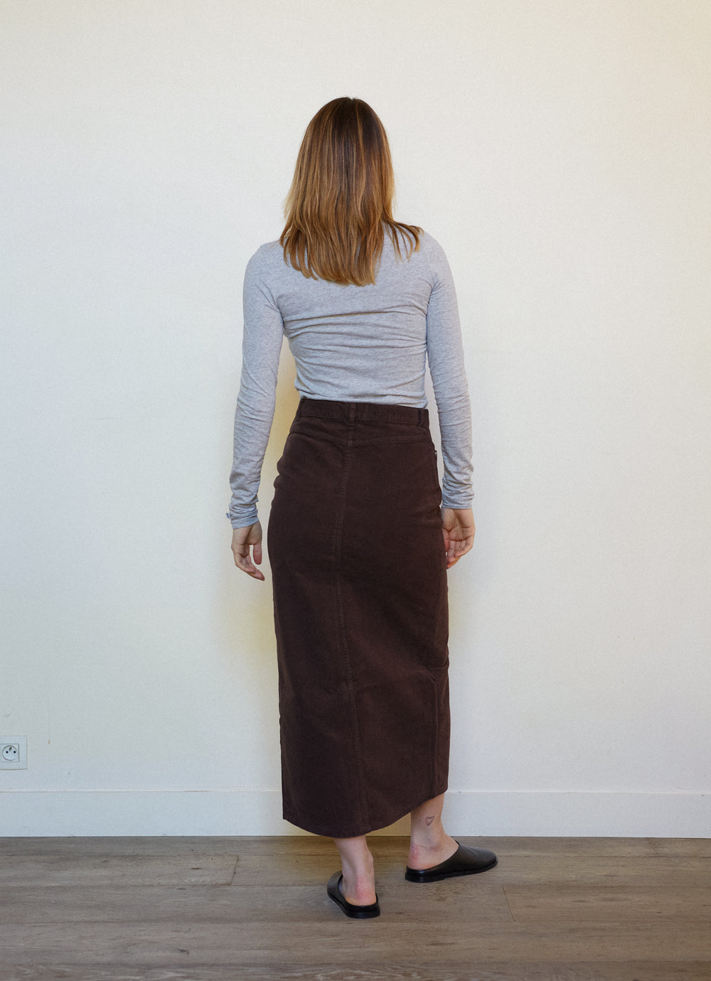 JUPE FENDUE CHOCO 36
