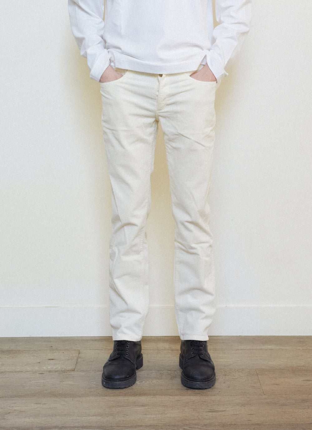 PANTALON DROIT JEAN BLANC
