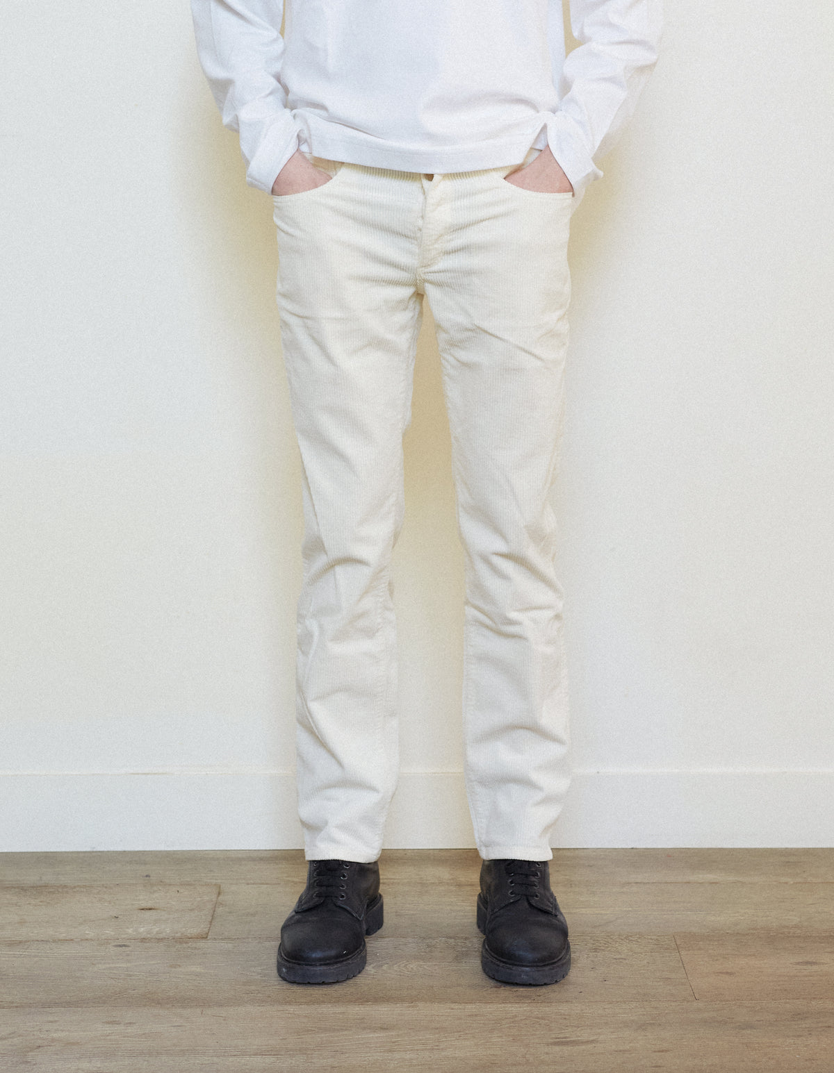 PANTALON DROIT JEAN BLANC