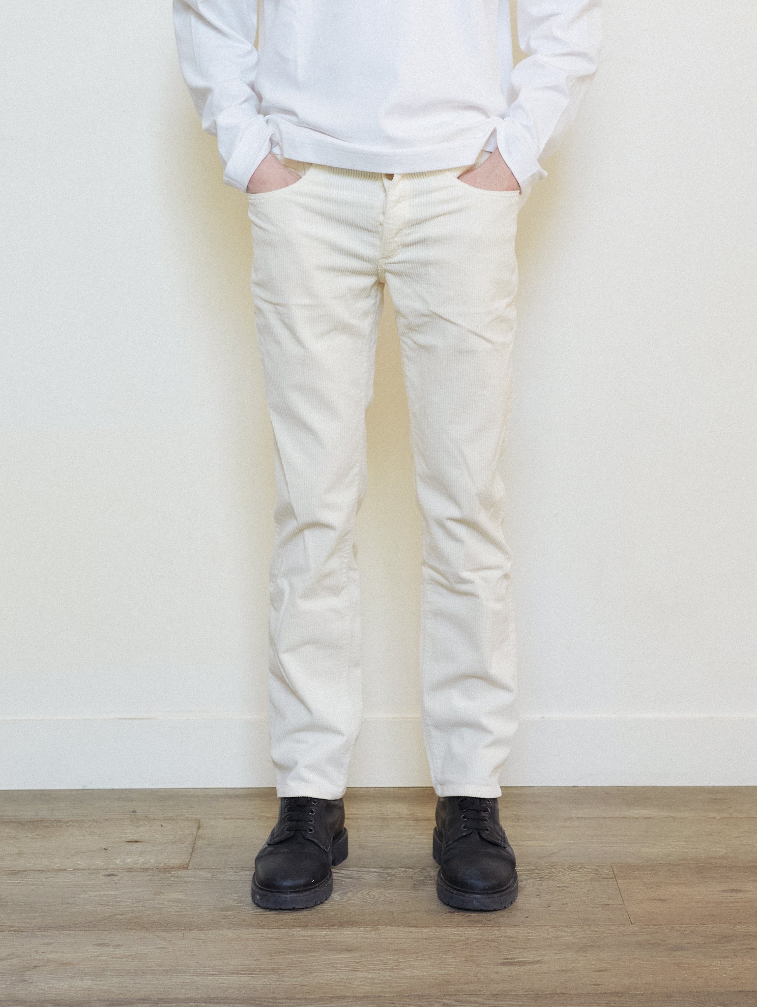 PANTALON DROIT JEAN BLANC