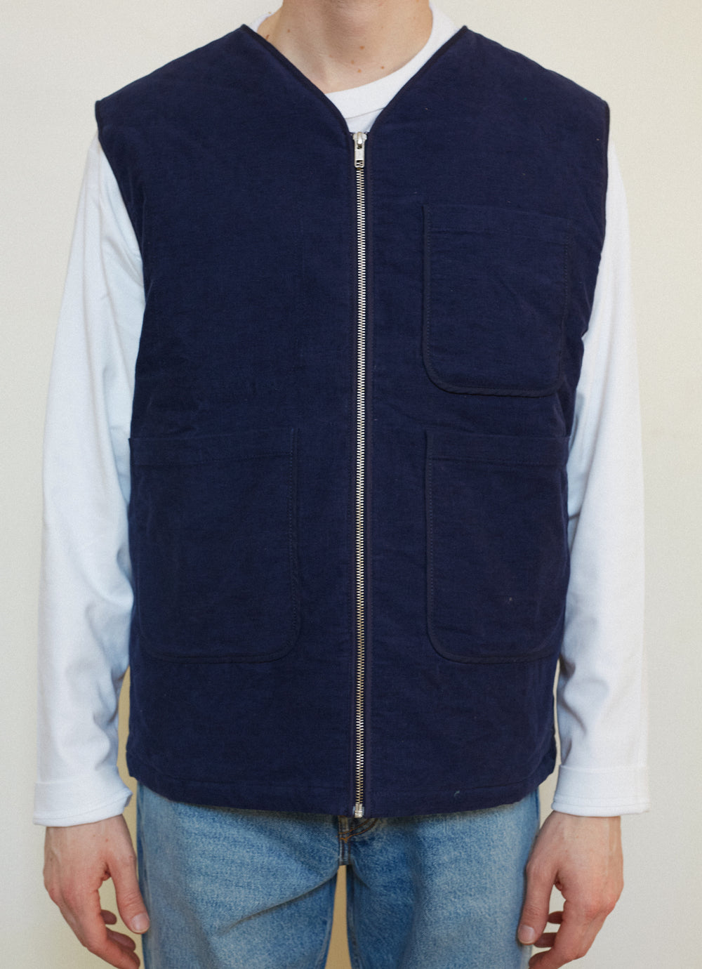 VESTE SANS MANCHE NAVY BORDS NAVY - TAILLE M