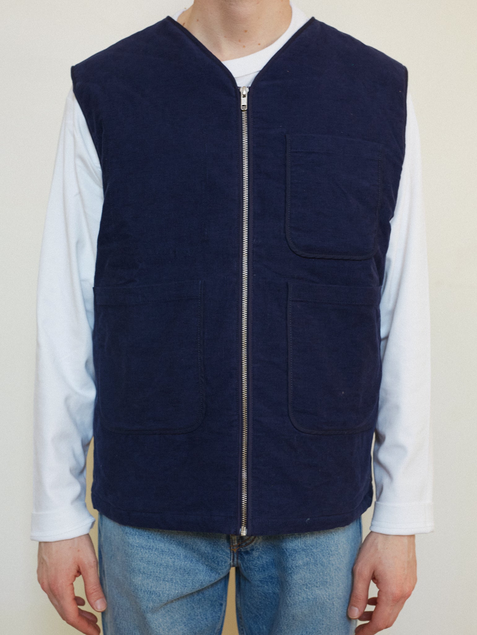 VESTE SANS MANCHE NAVY BORDS NAVY - TAILLE M