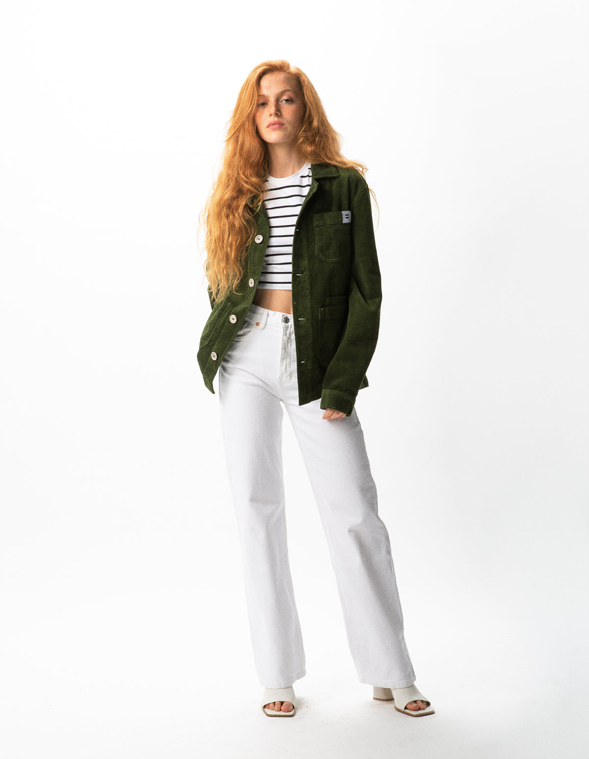 VESTE CÔTELÉ KAKI - TAILLE M