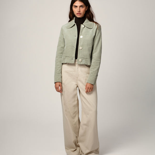 Veste Velours Côtelé Vert Sauge LABDIP - Taille 44 - Neuf Avec étiquettes