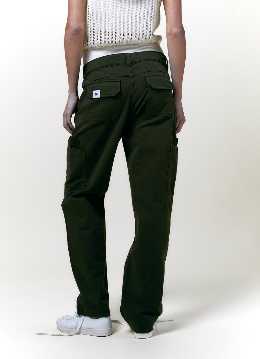 PANTALON CARGO TOILE OLIVE