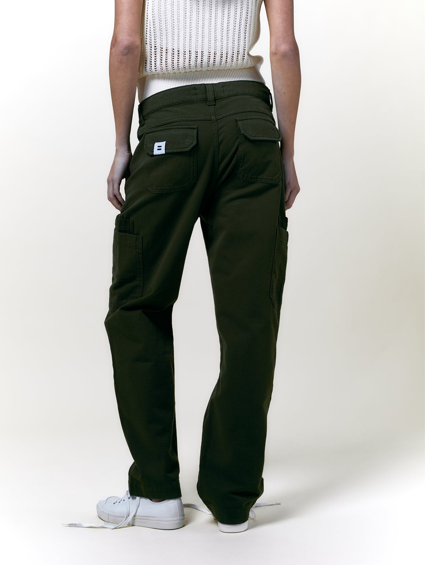 PANTALON CARGO TOILE OLIVE