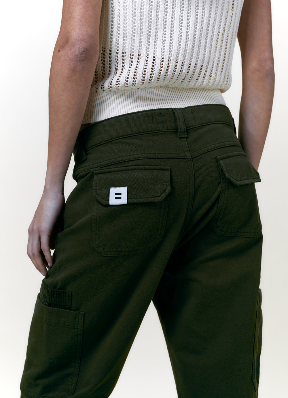 PANTALON CARGO TOILE OLIVE