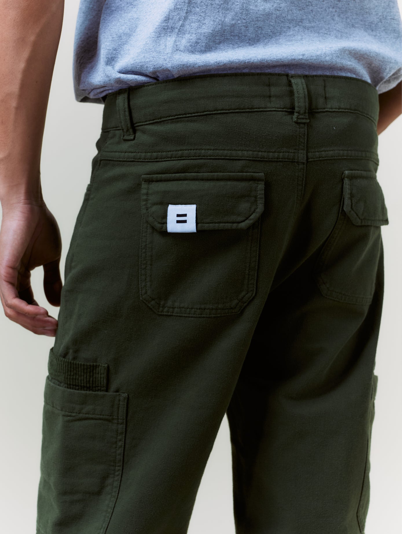 PANTALON CARGO TOILE OLIVE